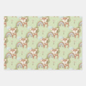 Baby Animal Deer Blue Green Tan Geschenkpapier Set (Vorderseite 3)