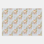 Baby Animal Deer Blue Green Tan Geschenkpapier Set (Vorderseite 2)