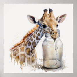 Baby Animal for Kinderzimmer, Niedliches Giraffenp Poster