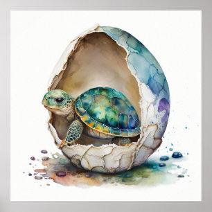 Baby Animal for Kinderzimmer, Niedliches Schildkrö Poster