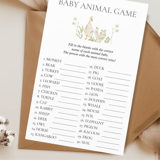 Baby Animal Game Albern Gänsedusche Flyer