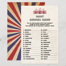 Baby Animal Game Circus Karneval Retro Baby Dusche