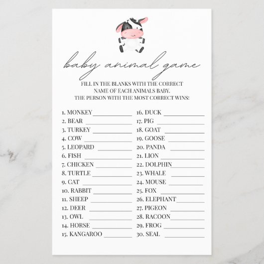 Baby Animal Game Pink Cow Baby Shooter Farm Wester Flyer (Vorne)