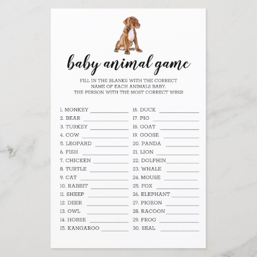 Baby Animal Game Pit Bull Watercolor Thema (Vorderseite)