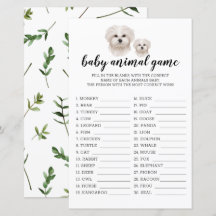 Baby Animal Game White Maltese Dog Watercolor