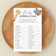Baby Animal Game Wild One Safari Baby Shower