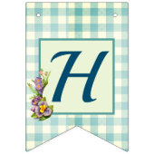 Baby Animal Green Gingham Happy Birthday Wimpelkette (Zweite Fahne)