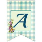 Baby Animal Green Gingham Happy Birthday Wimpelkette (Dritte Fahne)