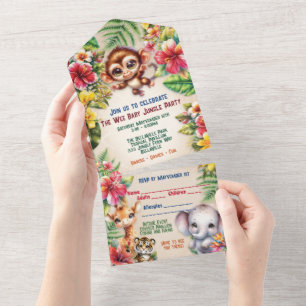 Baby Animal Jungle Party Einladung