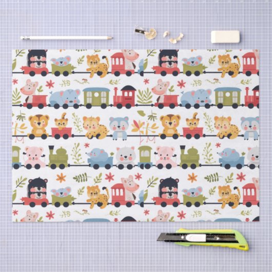 Baby Animal Train Seidenpapier (Handwerk)