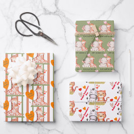 Baby Animal Valentines Geschenkpapier Set