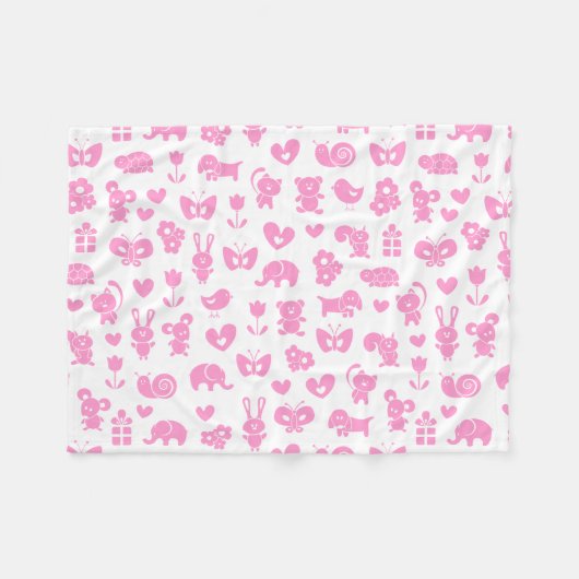 Baby Animals Baby Blanket Fleecedecke (Vorderseite (Horizontal))