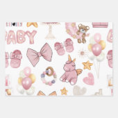 Baby Animals Baby Dusche Geschenkpapier Set (Vorderseite)