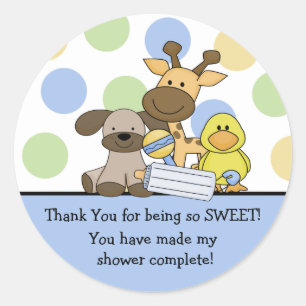 Baby Animals Baby Dusche Vielen Dank Sticker