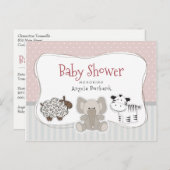 Baby Animals Baby Shower Einladung (Vorne/Hinten)