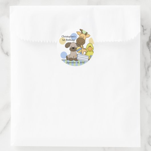 Baby Animals Babyduschenaufkleber Runder Aufkleber (Tasche)