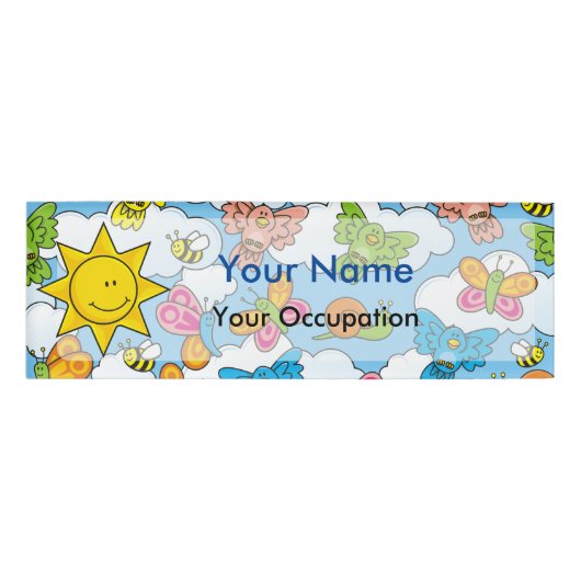 Baby Animals Backgroun Namenschild (Vorderseite)