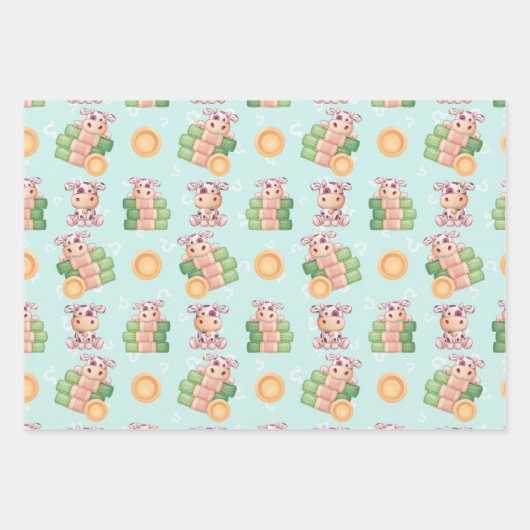 Baby Animals Blue for Boy Geschenkpapier Set (Vorderseite 2)