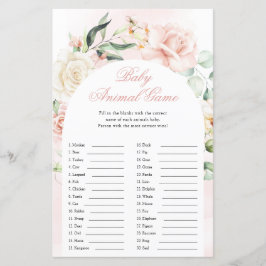 Baby Animals Boy Blue Elephant Baby Shower Game