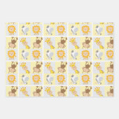 Baby Animals Giraffe, Affe, Löwe, Zebra Thema Geschenkpapier Set (Vorderseite 3)