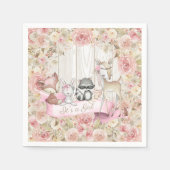 Baby Animals Girl Woodland Babydusche Serviette (Vorderseite)