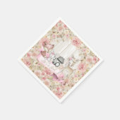 Baby Animals Girl Woodland Babydusche Serviette (Ecke)