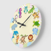 Baby Animals Große Wanduhr (Winkel)