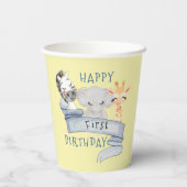 Baby Animals Happy Birthday Paper Cup Pappbecher (Rückseite)