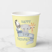 Baby Animals Happy Birthday Paper Cup Pappbecher (Vorderseite)