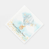 Baby Animals Hot Air Ballon Dusche Papier Napkins Serviette (Ecke)