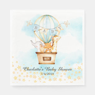 Baby Animals Hot Air Ballon Dusche Papier Napkins Serviette