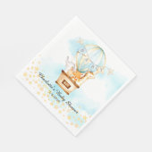 Baby Animals Hot Air Ballon Dusche Papier Napkins Serviette (Ecke)