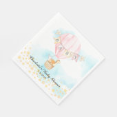Baby Animals Hot Air Ballon Dusche Papier Napkins Serviette (Ecke)