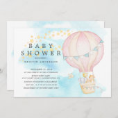 Baby Animals Hot Air Ballon Ride Baby Dusche Einladung (Vorne/Hinten)