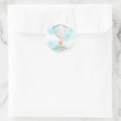 Baby Animals Hot Air Ballon Ride Baby Dusche Runder Aufkleber (Tasche)