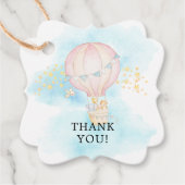 Baby Animals Hot Air Ballon Rive Gefallen Geschenk Geschenkanhänger (Vorderseite)