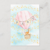 Baby Animals Hot Air Ballon Windeln Raffle Ticket Begleitkarte (Rückseite)