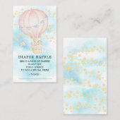 Baby Animals Hot Air Ballon Windeln Raffle Ticket Begleitkarte (Vorne/Hinten)