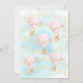 Baby Animals Hot Air Balloon Baby Boy Dusche Einladung (Rückseite)