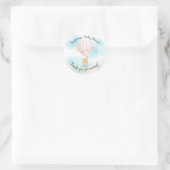 Baby Animals Hot Air Balloon Baby Dusche Gefallen Runder Aufkleber (Tasche)