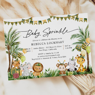 Baby Animals Jungle Party Thema Baby Sprinkle Einladung