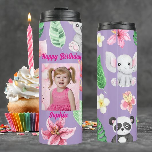 Baby Animals Kids Foto Tumbler Geschenke für Gebur Thermosbecher