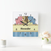 Baby Animals Kinderzimmer Quadratische Wanduhr (Zuhause)