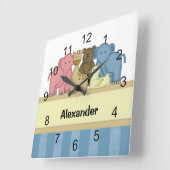 Baby Animals Kinderzimmer Quadratische Wanduhr (Winkel)