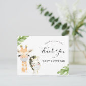 Baby Animals mit Maske Dusche per Mail Vielen Dank Postkarte (Stehend Vorderseite)