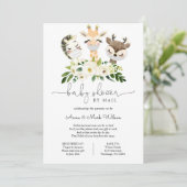 Baby Animals mit Masken Kinderdusche per Mail Einladung (Stehend Vorderseite)