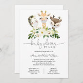 Baby Animals mit Masken Kinderdusche per Mail Einladung (Vorne/Hinten)