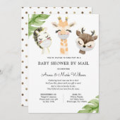 Baby Animals mit Masken Kinderdusche per Mail Einladung (Vorne/Hinten)