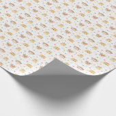 Baby Animals Monkey Giraffe Boy Girl Babydusche Geschenkpapier (Ecke)