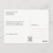 Baby Animals Pink Baby Dusche Vielen Dank Postkarte (Rückseite)